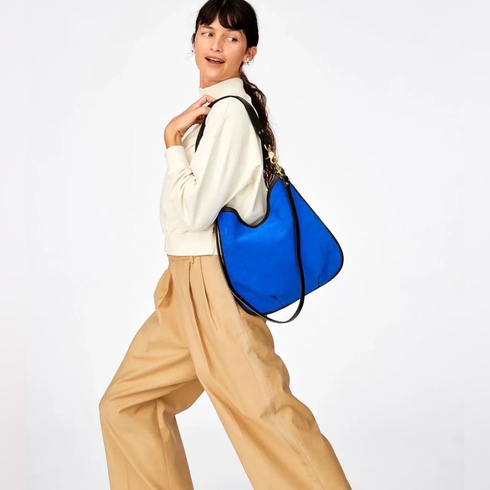 NWT Clare V ‘Veronique’ in Electric Blue w/ Black Lamba Border - Picture 4 of 7